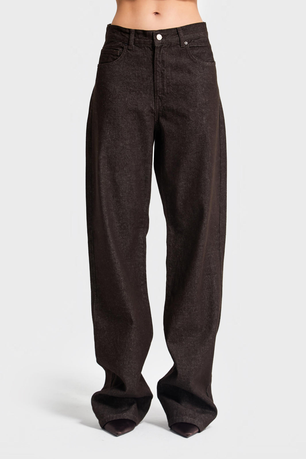 Straight High Rise Jeans - Espresso
