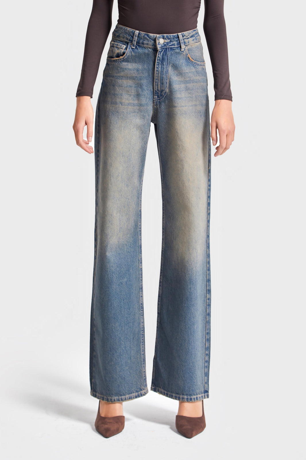 Straight Mid Rise Jeans