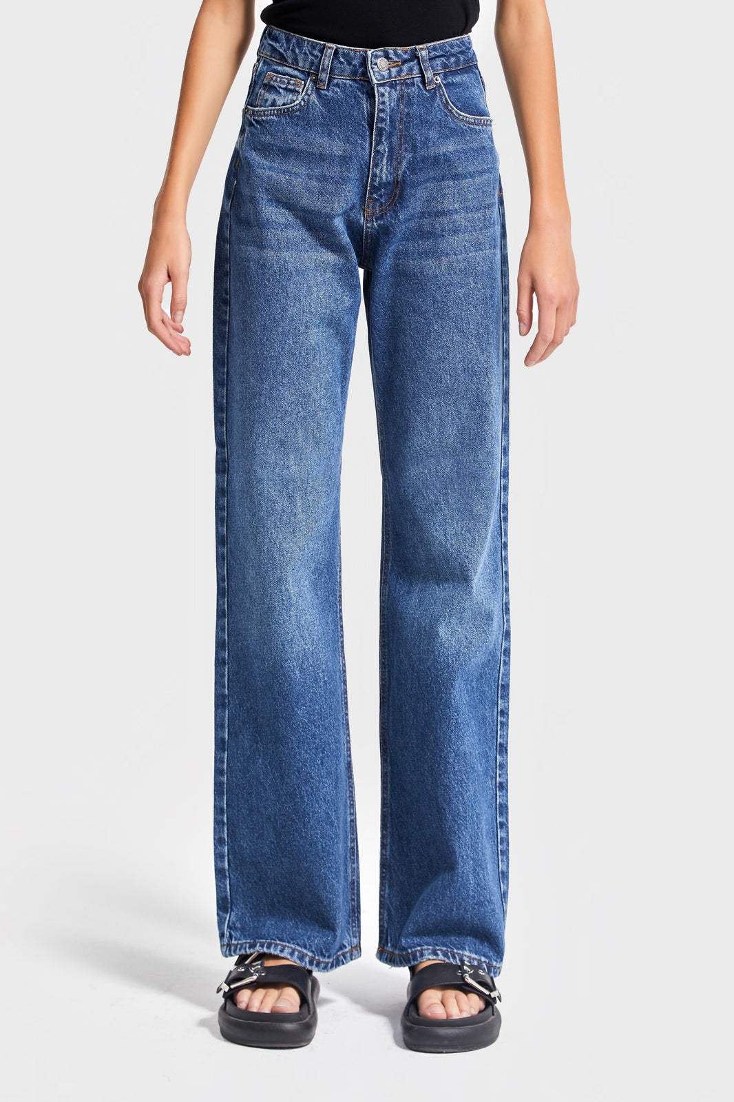 EMMA Straight High Rise Jeans - Cobalt