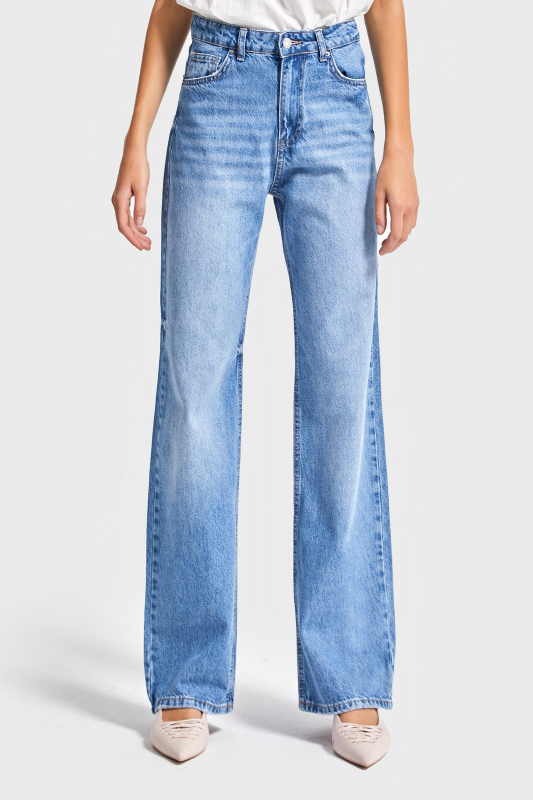 EMMA Straight High Rise Jeans - Azure