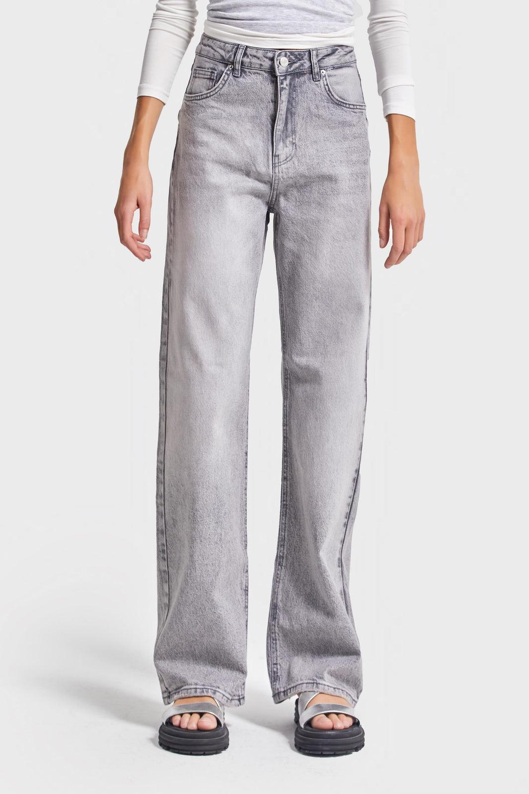 Straight High Rise Jeans - Ash