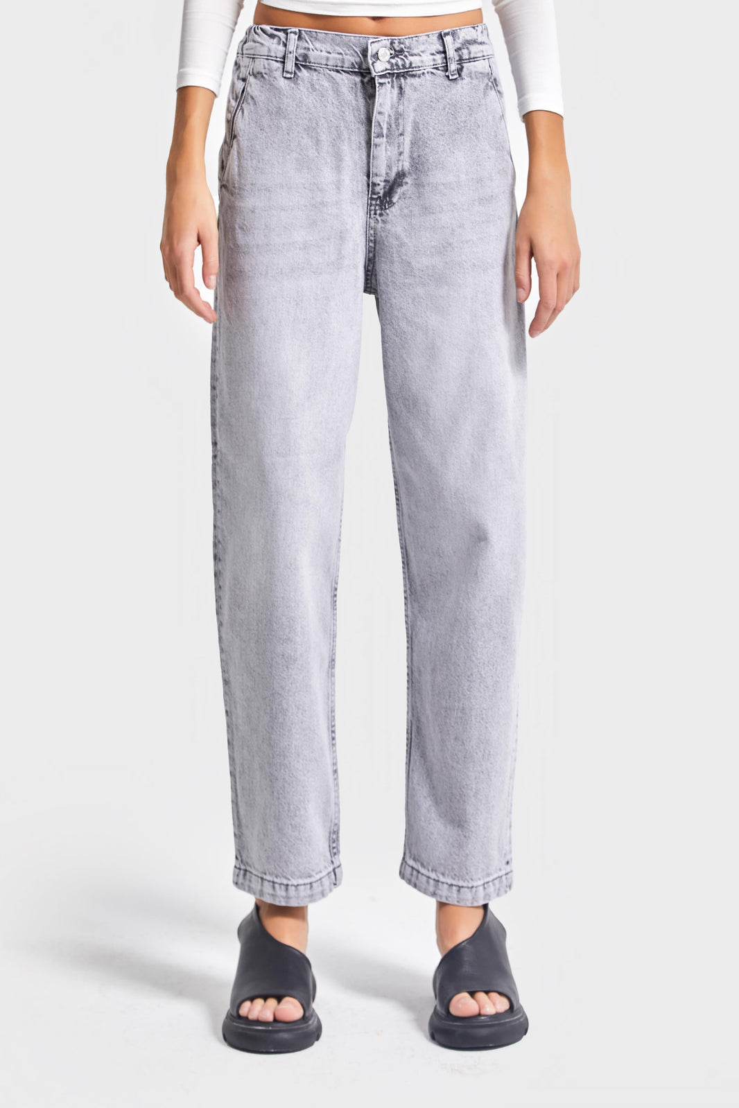 ELASTICATED WAIST Straight Jeans