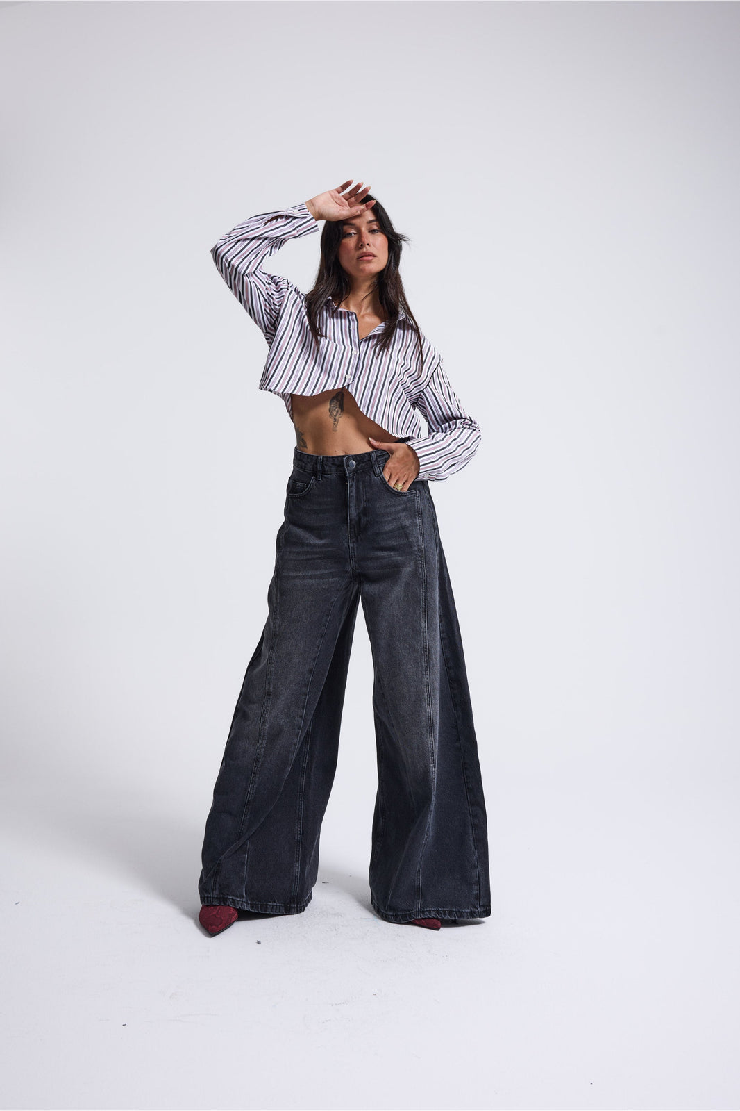 5416 %100 Cotton Palazzo Jeans