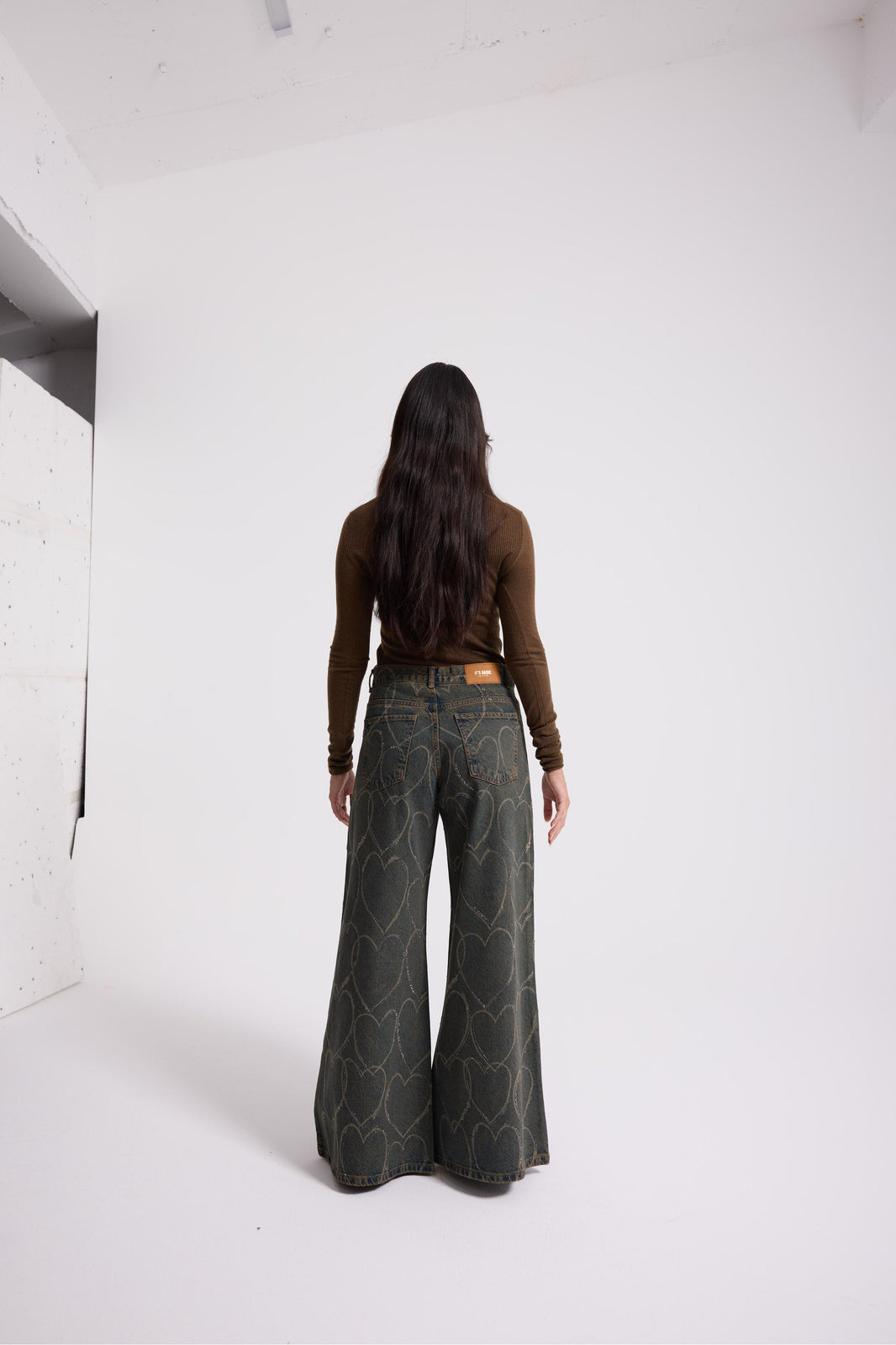 5426 %100 Cotton Low Rise Wide Leg Jeans