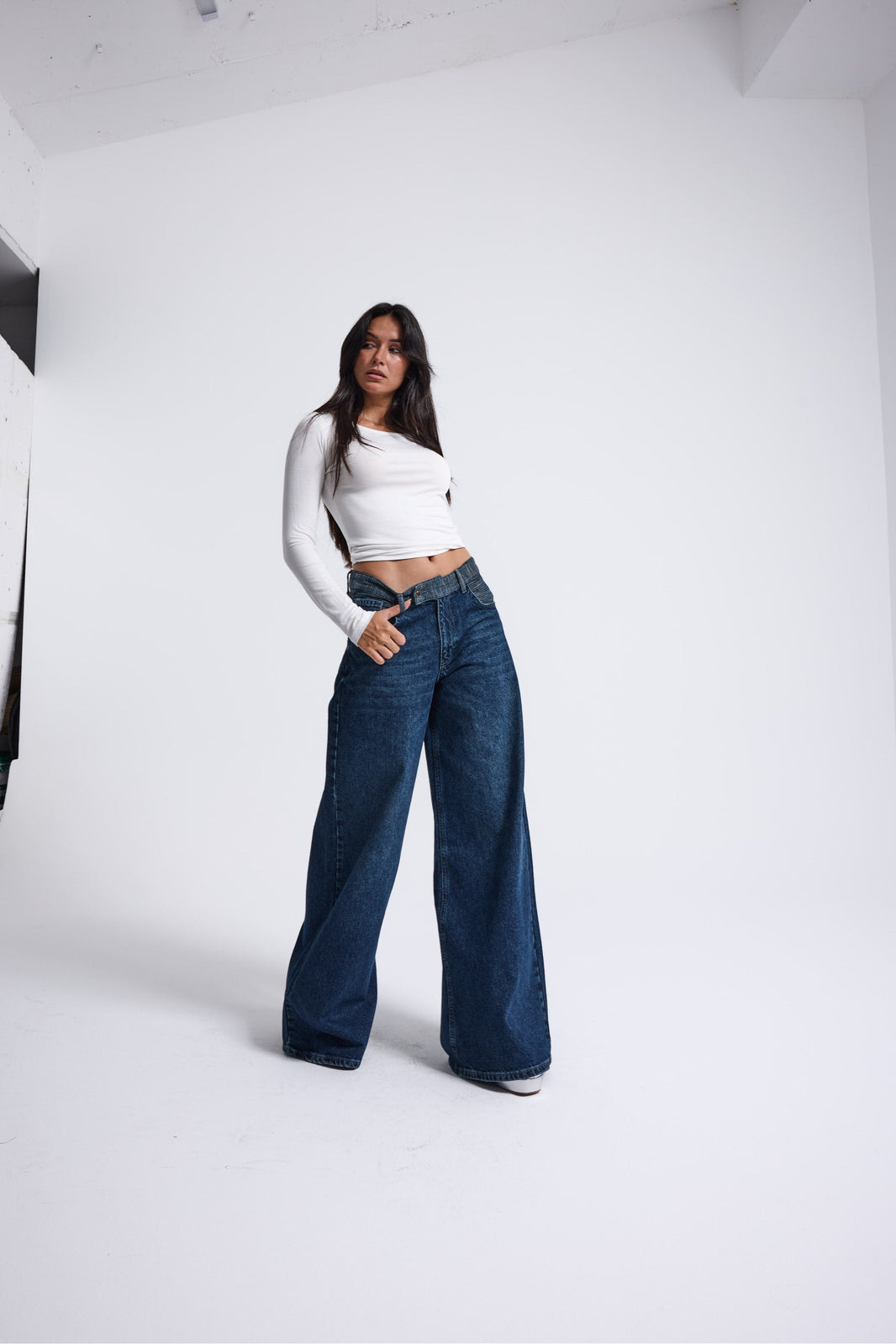 5464 %100 Cotton Palazzo Jeans