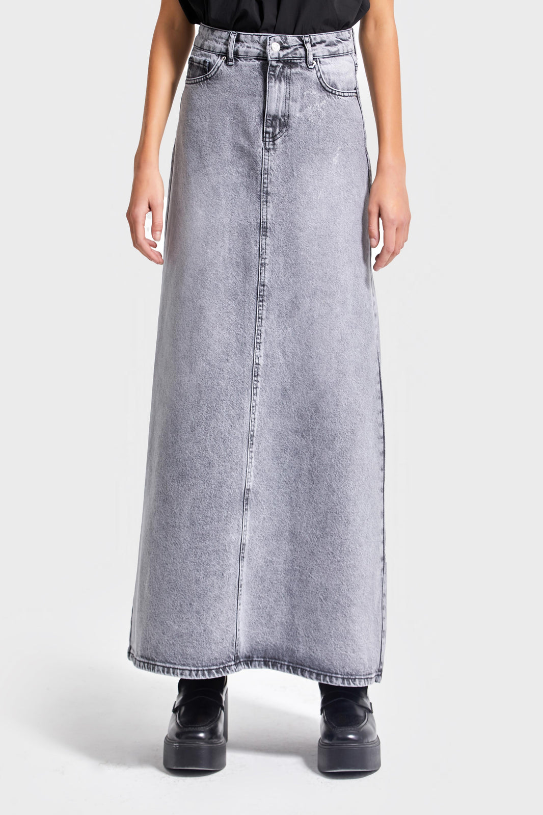 Maxi Denim Skirt - Ash