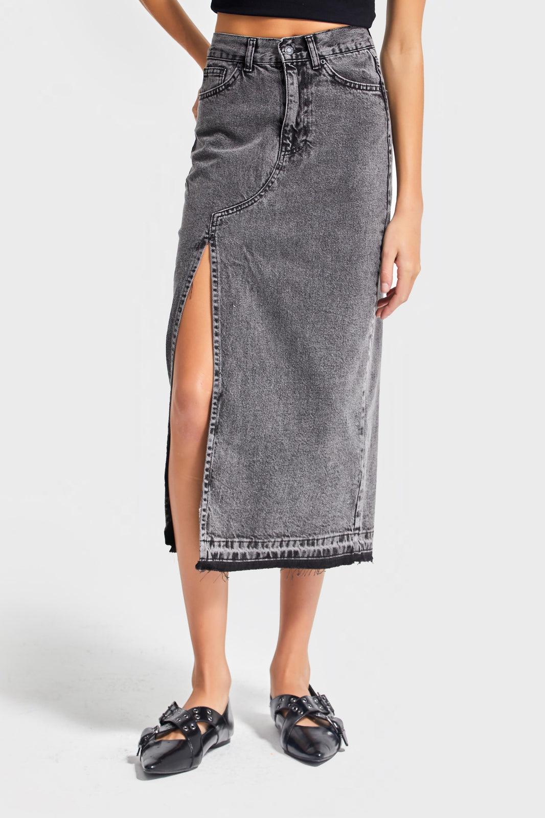 Midi Denim Skirt