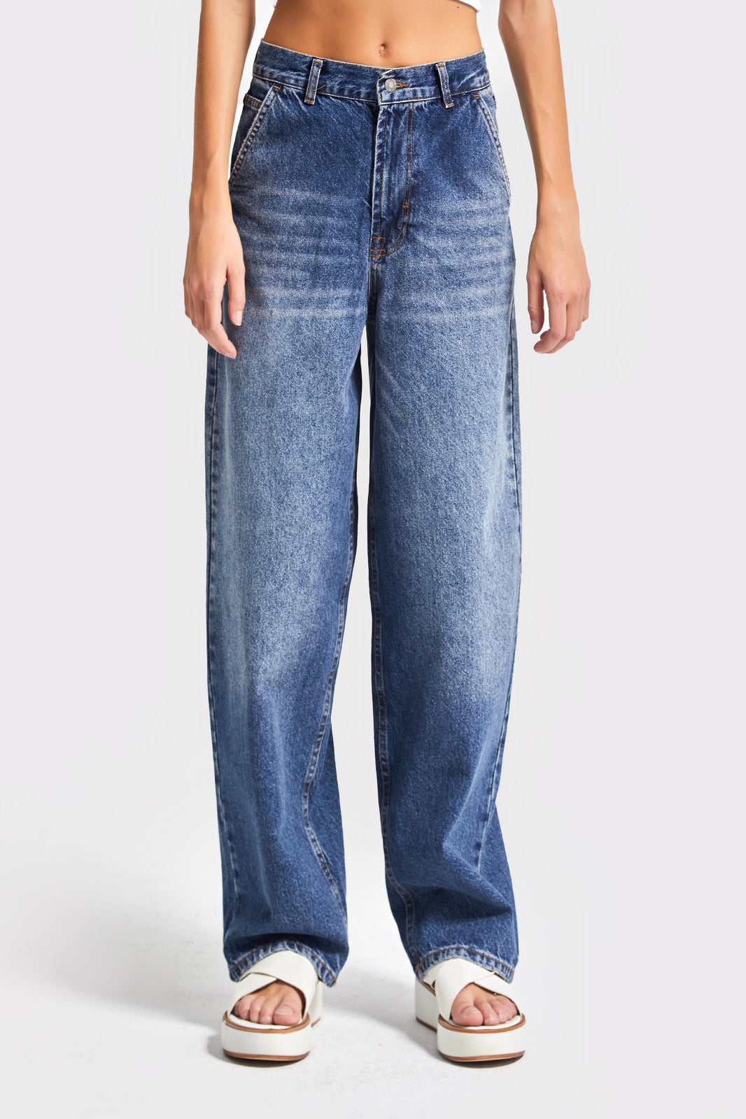 NORA Skater Mid Rise Jeans - Royal Blue