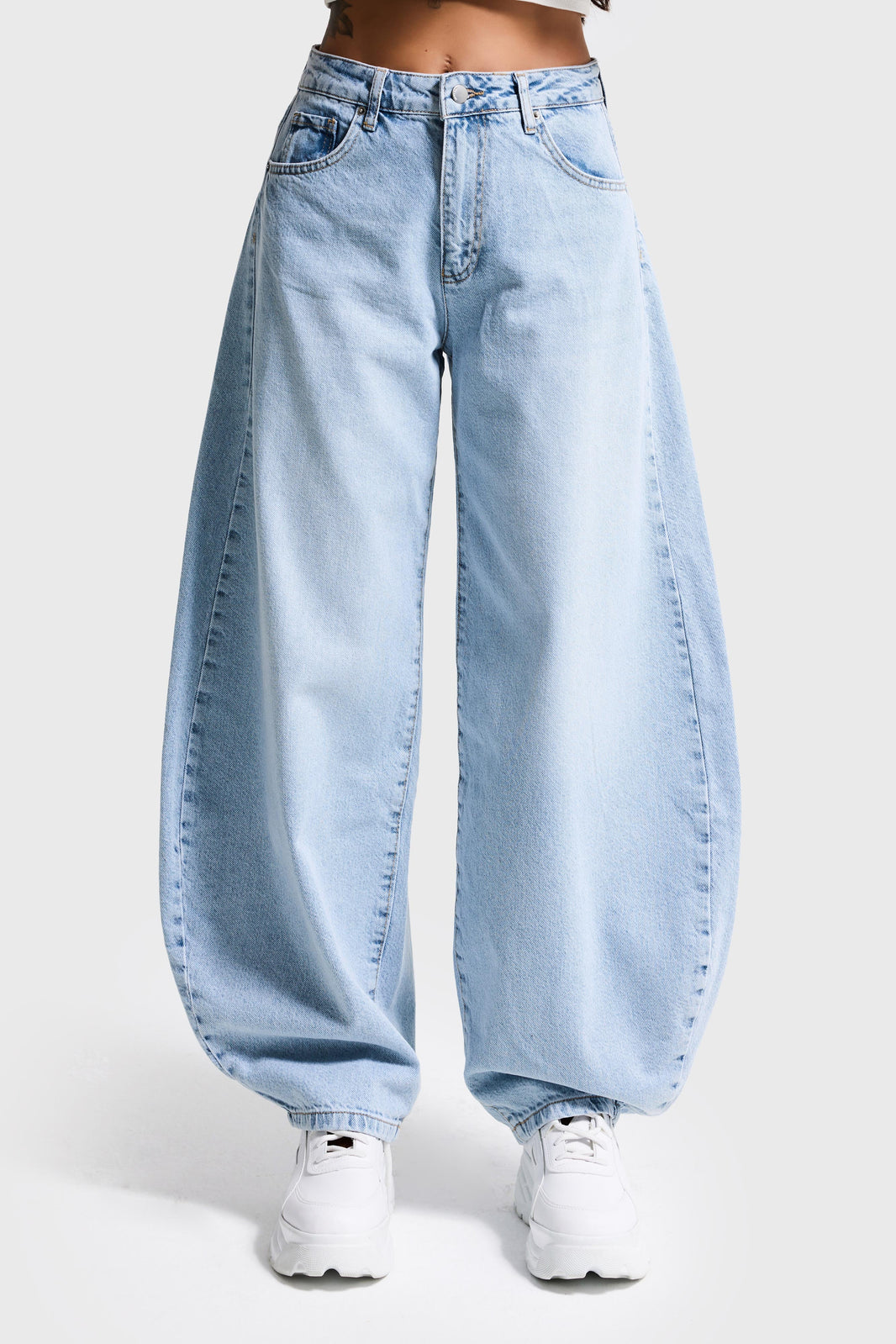 MEGA BALLOON MID RISE JEANS - ICE