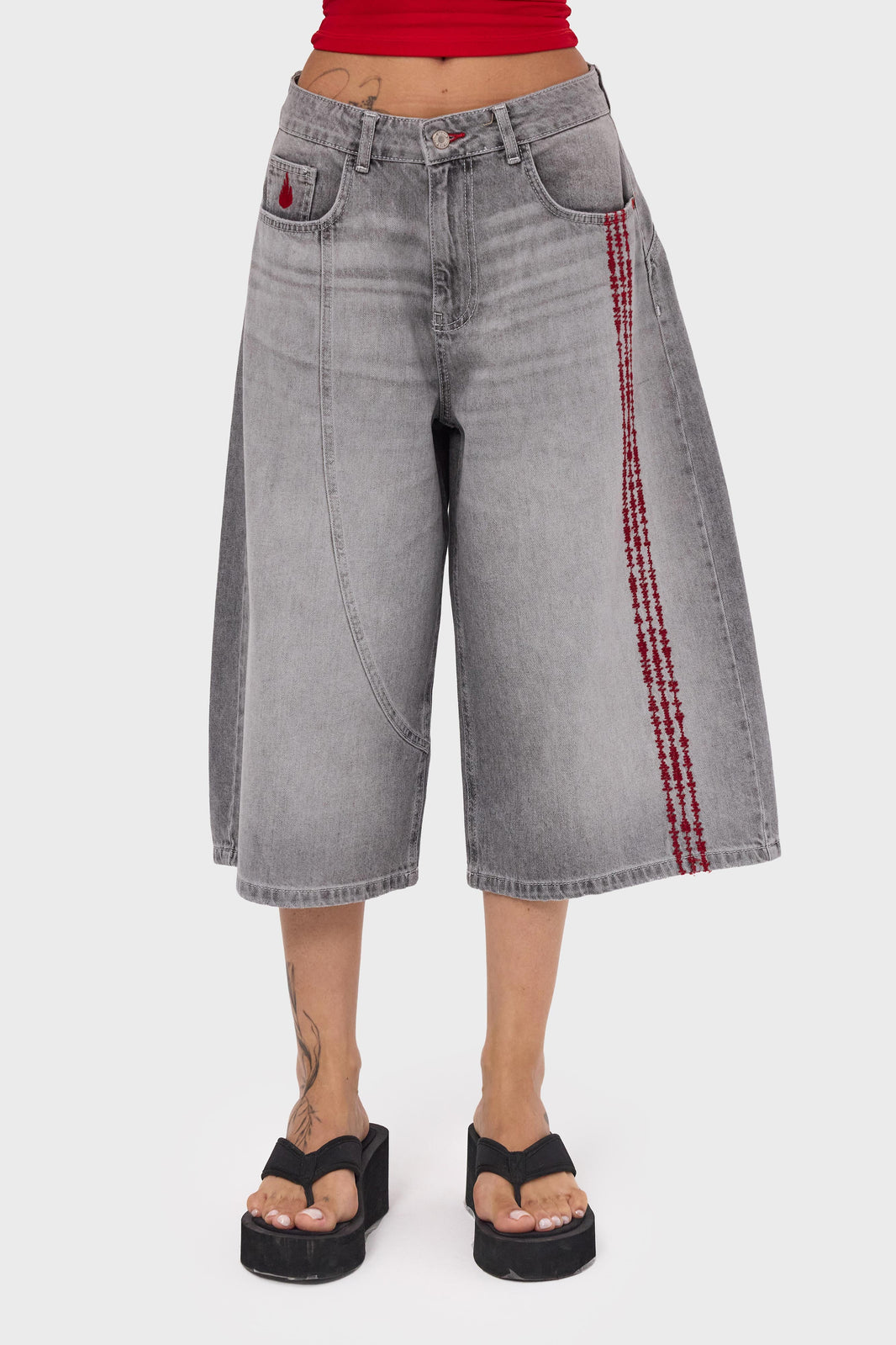 BERMUDA DENIM SHORT - ASH