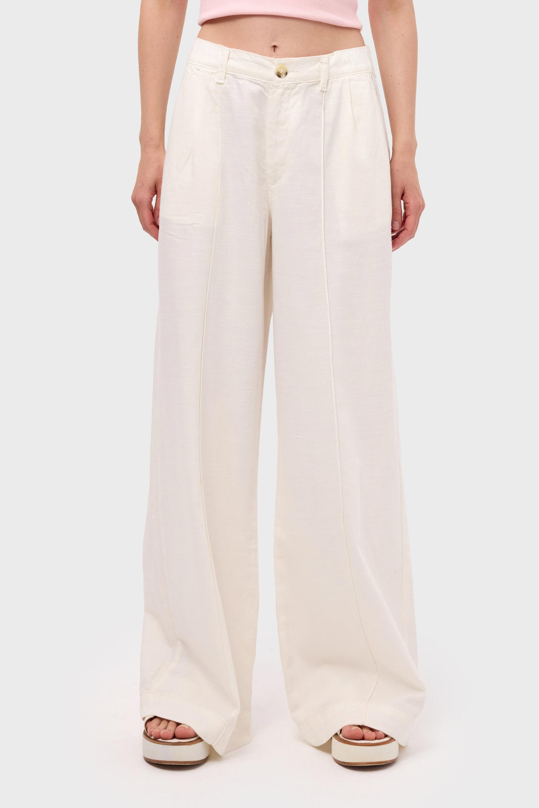WIDE LEG MIDE RISE PANTS