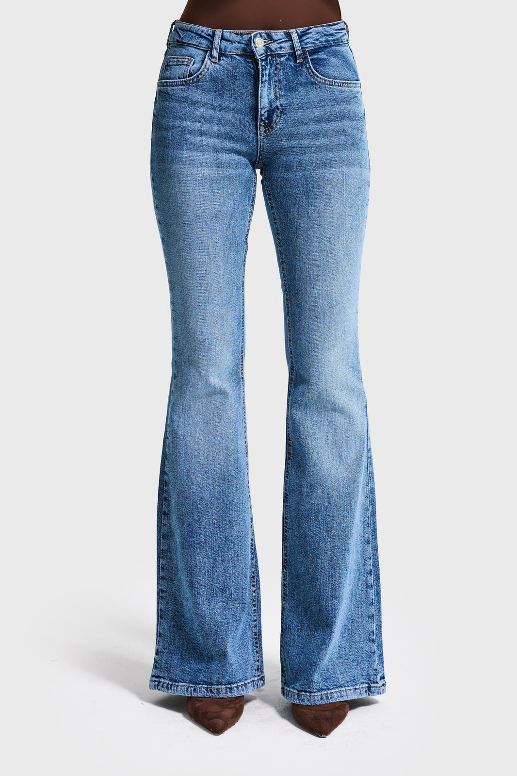 Flare Mid Rise Jeans - Azure