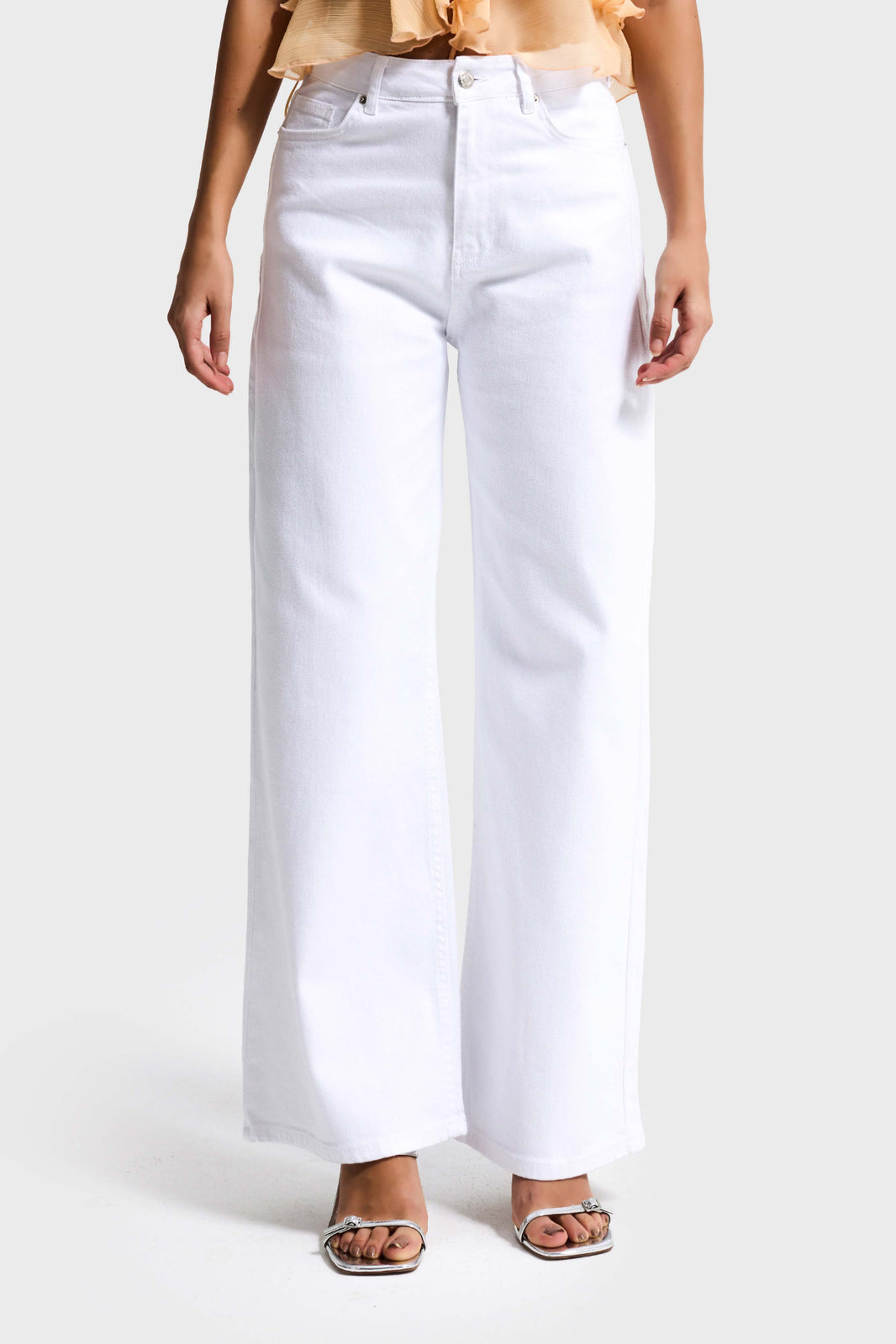 WIDE HIGH RISE JEANS - SNOW