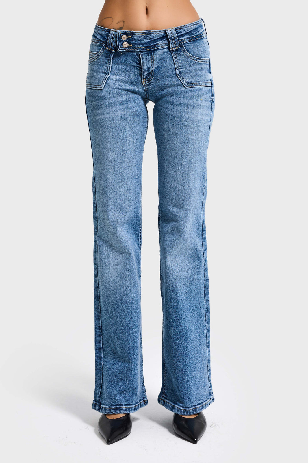 FLARE LOW RISE JEANS