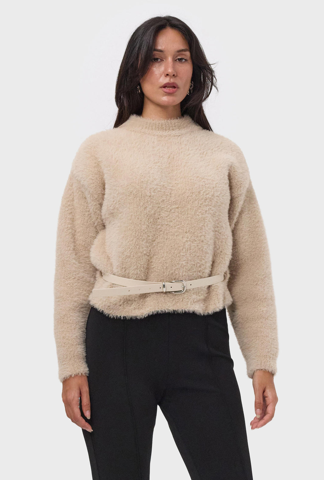 SOFT KNIT JUMPER - TAUPE
