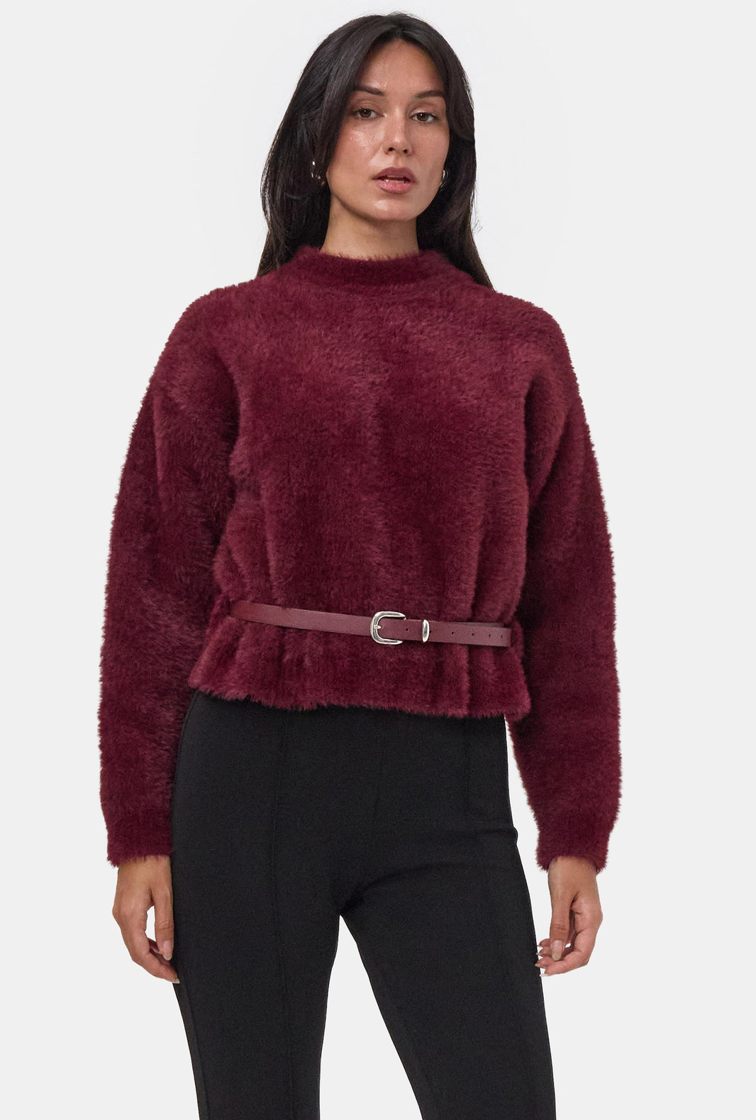 SOFT KNIT JUMPER - BURGUNDY