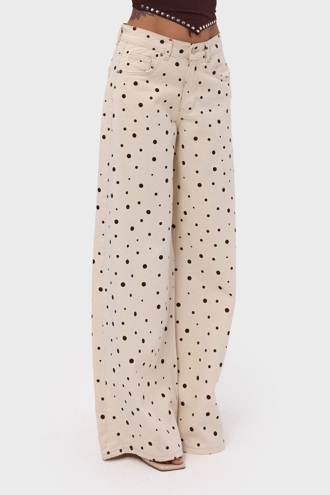 POLKA PALAZZO MID RISE JEANS