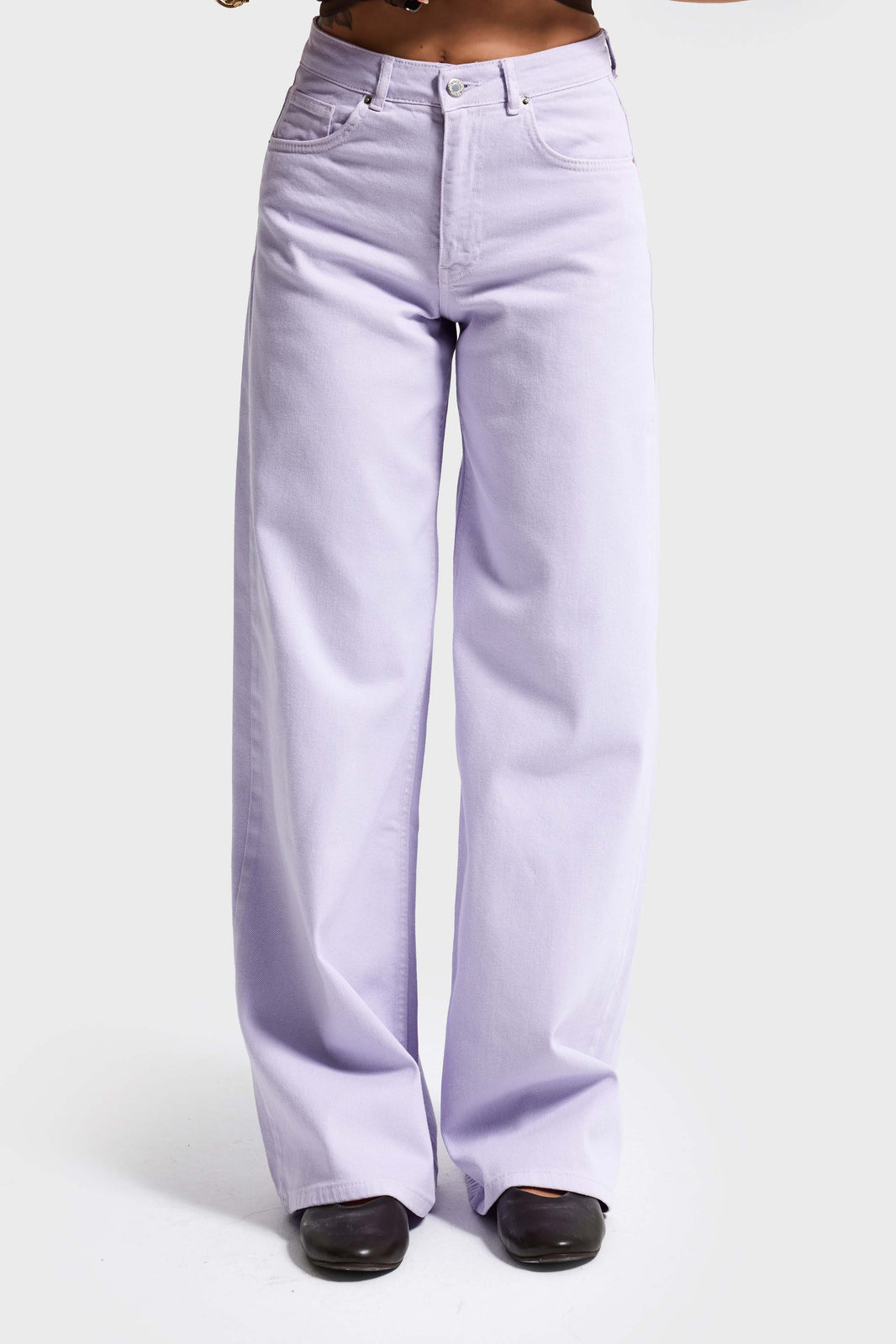 PALAZZO MID RISE JEANS - LILAC