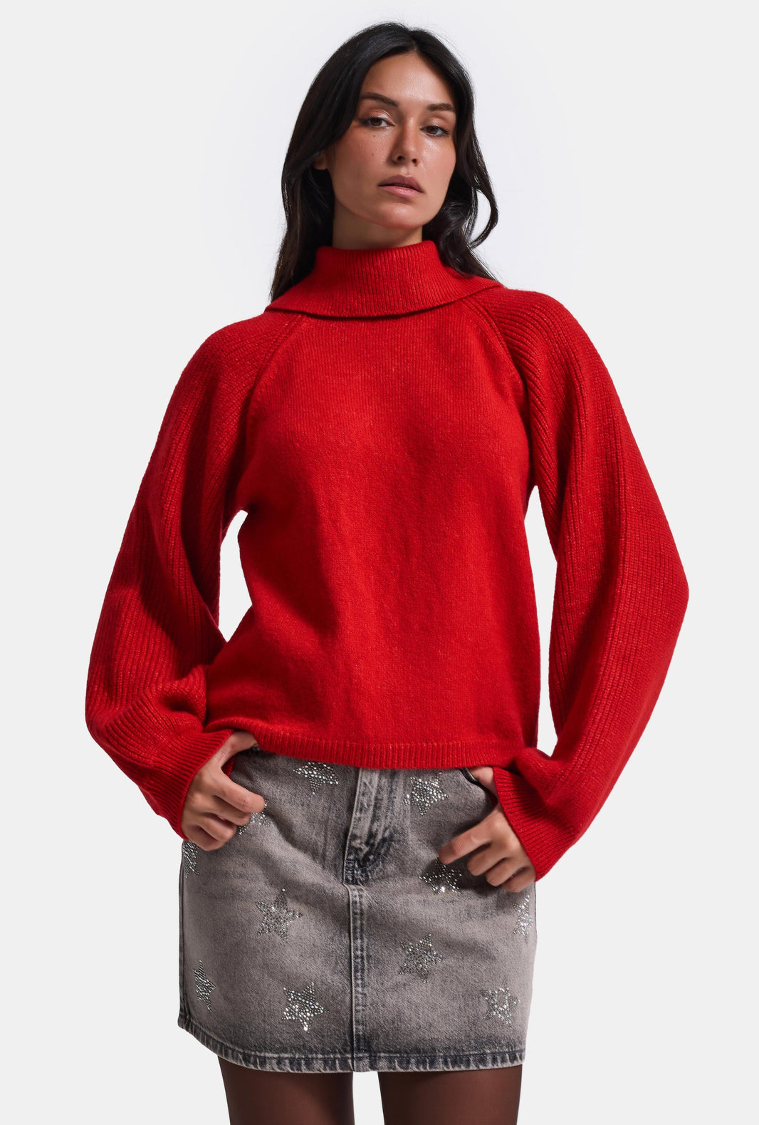 ROLL NECK JUMPER - CRIMSON