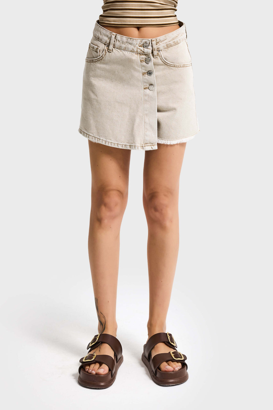 MINI DENIM SKORT - OAT