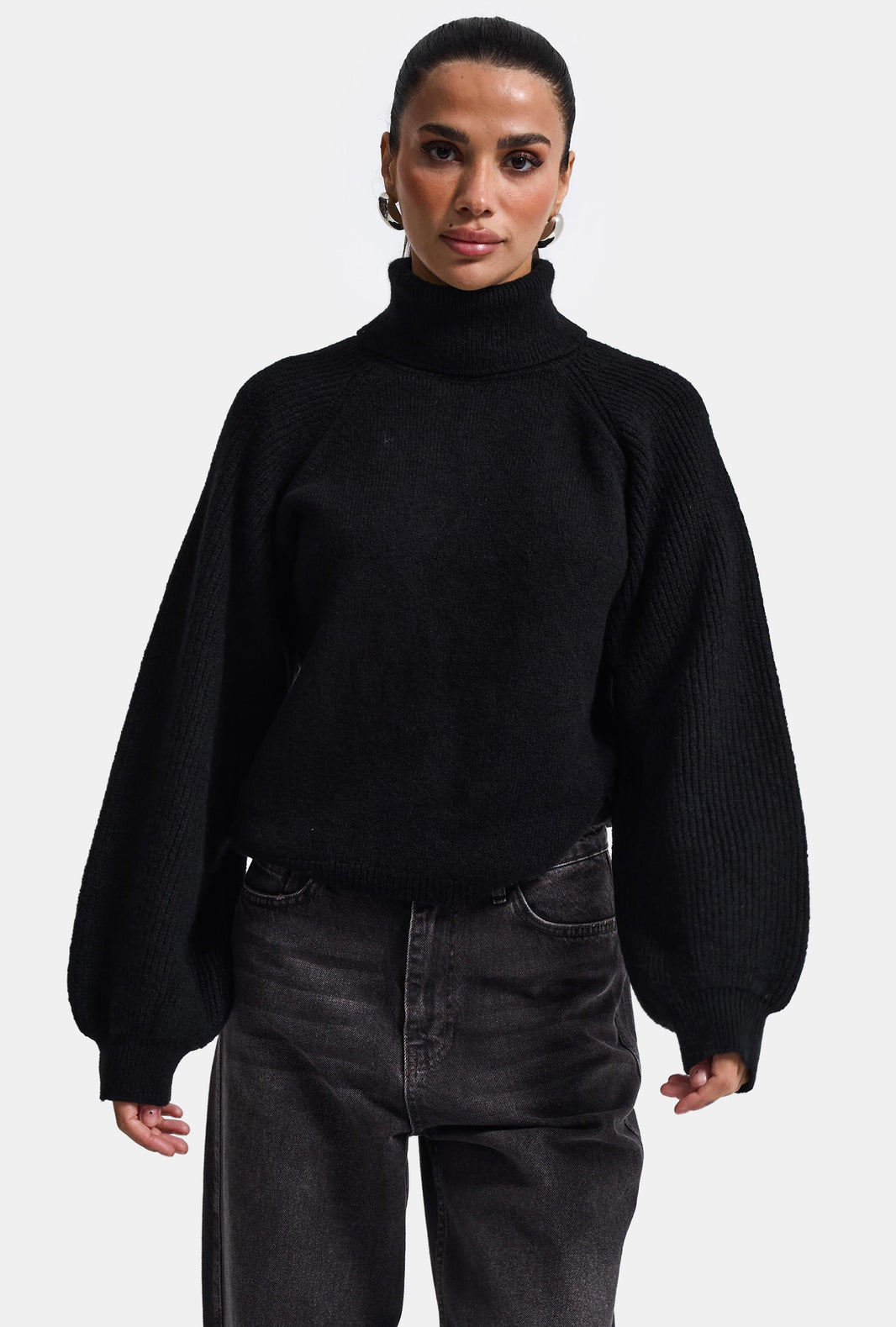 ROLL NECK JUMPER - BLACK INK