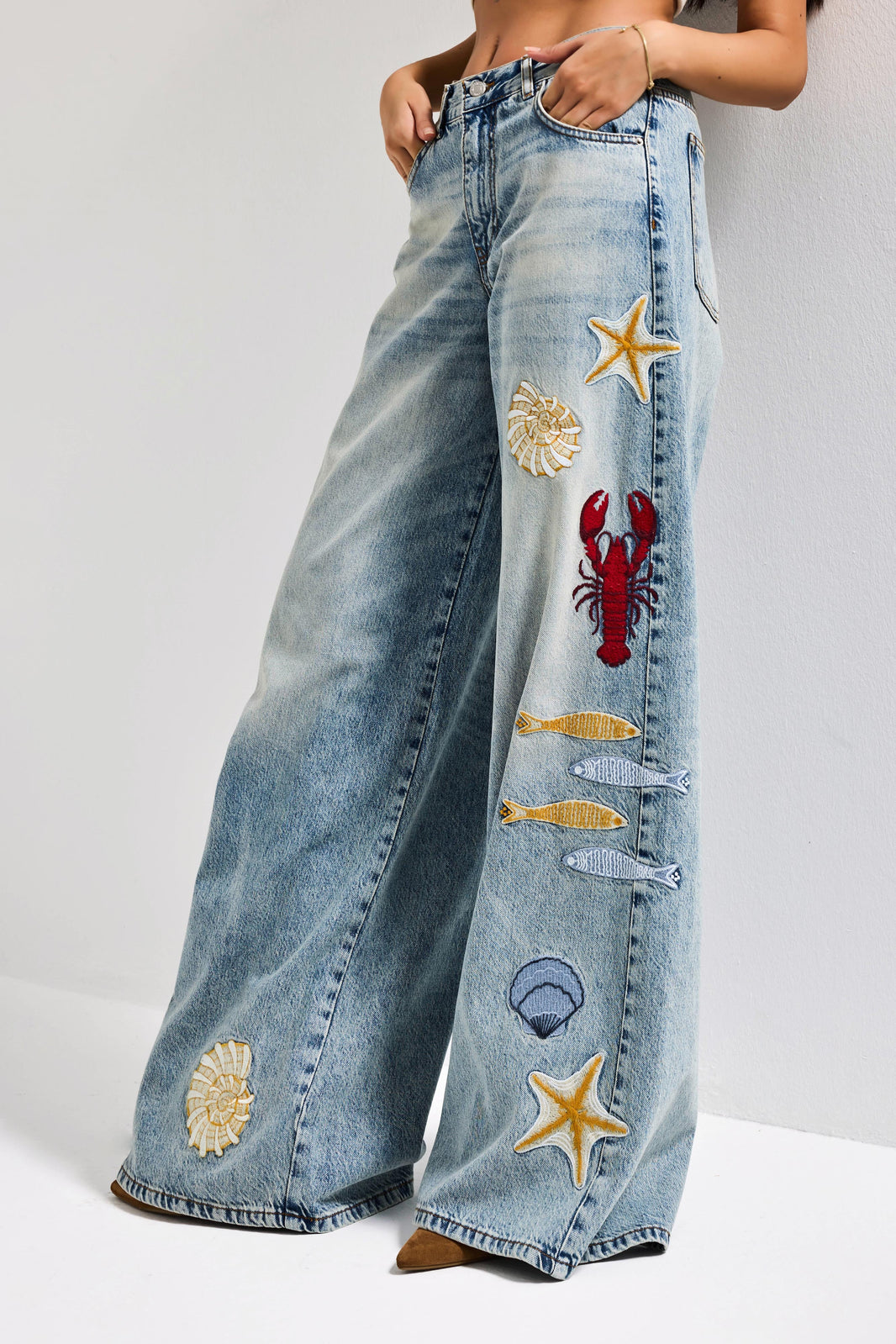 PALAZZO MID RISE JEANS