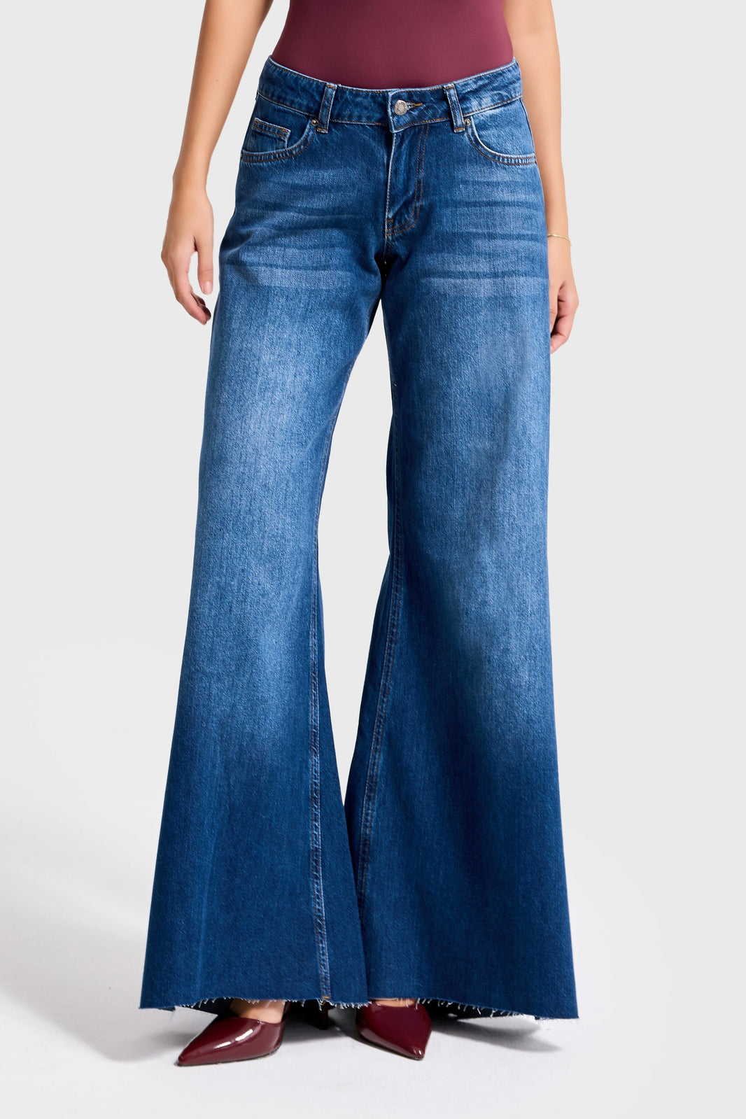 PALAZZO LOW RISE JEANS - ECLIPSE