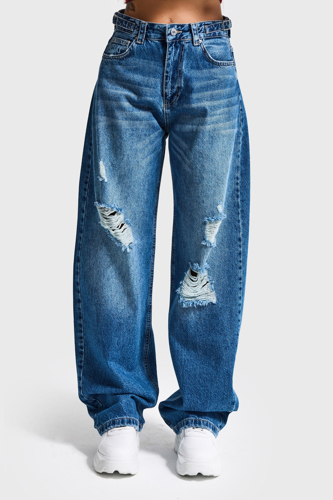 SKATER MID RISE JEANS - NAVY