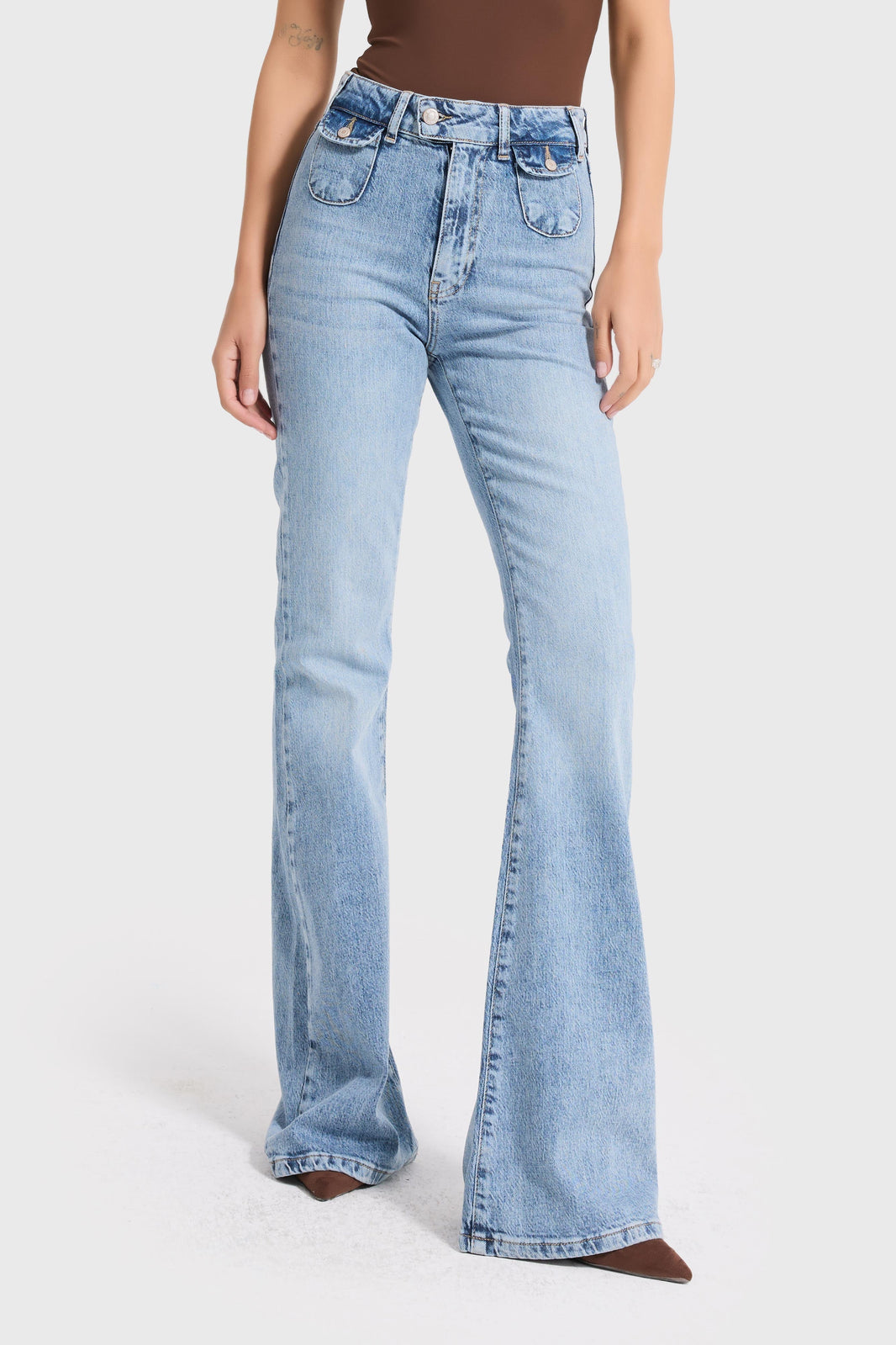 FLARE HIGH RISE JEANS - ICE