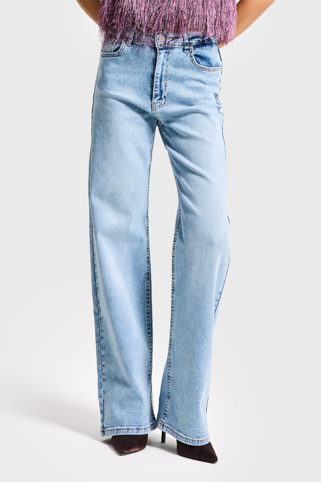STRAIGHT HIGH RISE JEANS - SKY